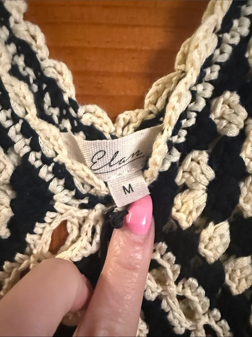 Black and Cream crochet Slip Dress - Picture 6 of 7